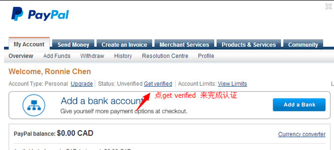 加拿大PayPal验证教程