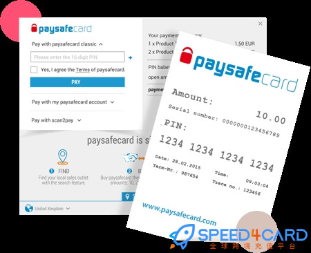 Paysafecard预付卡充值卡 - Speed4Card专业充值中心