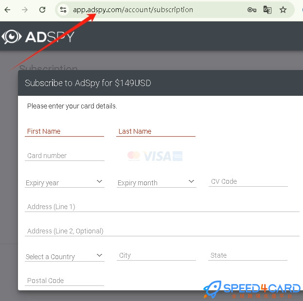 Adspy代购代付订阅 【人工代购】怎么支付？- Speed4Card专业充值平台