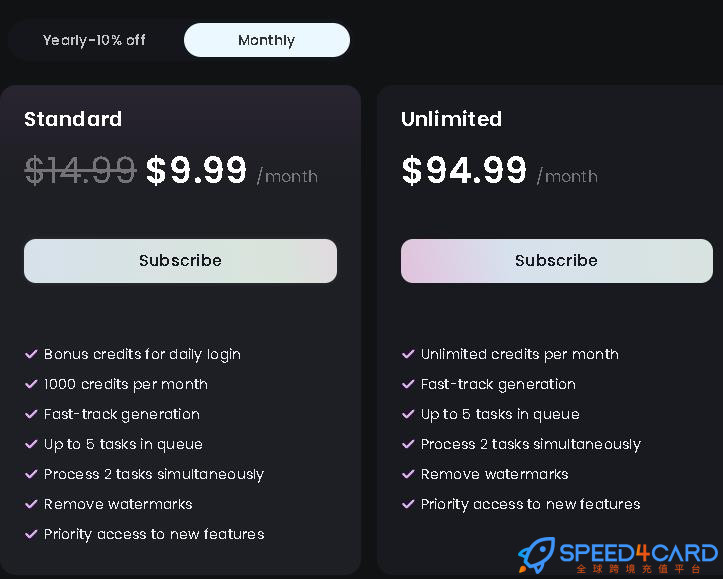Hailuo AI代购代付会员套餐 【人工代购】套餐？- Speed4Card专业充值平台
