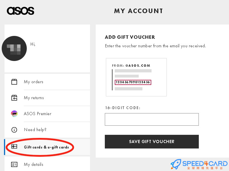 ASOS礼品卡美国 | ASOS Gift Card充值卡密 [ [自动发货]- Speed4Card专业充值平台