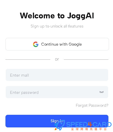 Jogg AI代购代付订阅AI [人工代购]怎么登录？- Speed4Card专业充值平台