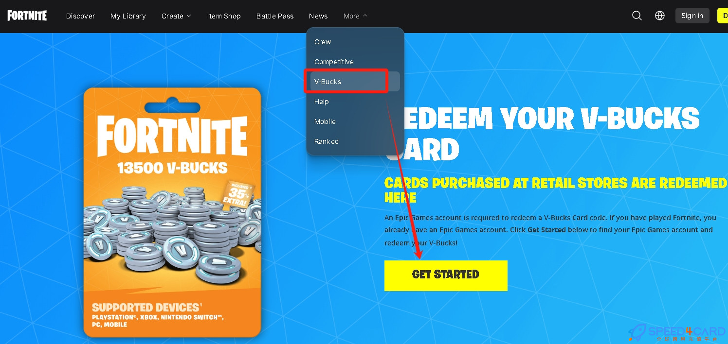 Fortnite礼品卡日本 | Fortnite V-Bucks日本代购  [实体卡发货]- Speed4Card专业充值平台