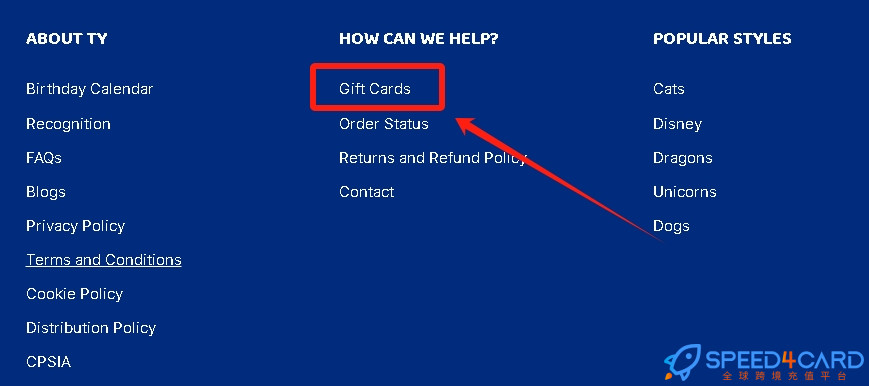 Ty Inc Gift Card礼品卡美国 | Ty Inc Gift Card充值卡密  [自动发货]- Speed4Card专业充值平台