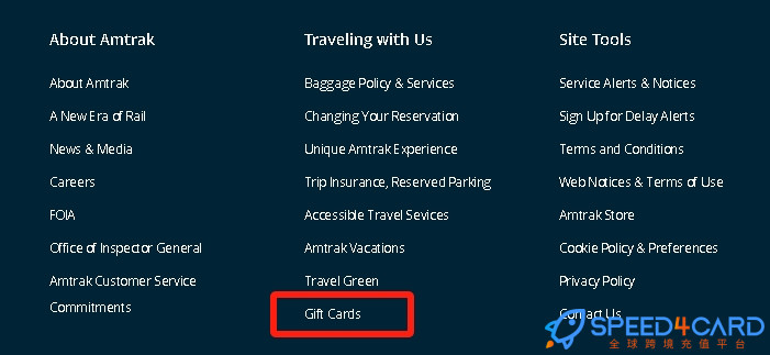 Amtrak礼品卡美国 | Amtrak Gift Card充值卡密  [自动发货]- Speed4Card专业充值平台