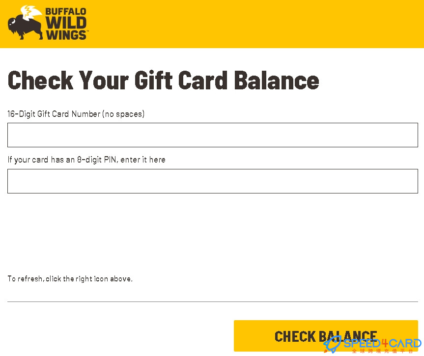 Buffalo Wild Wings礼品卡美国 | Buffalo Wild Wings eGift Voucher充值卡密  [自动发货]- Speed4Card专业充值平台