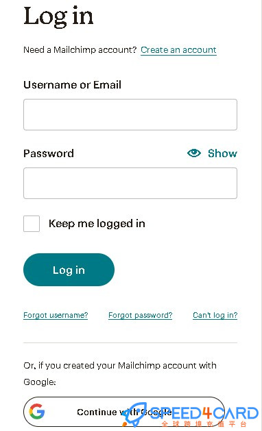 Mailchimp AI代购代付订阅AI [人工代购]怎么登录？- Speed4Card专业充值平台