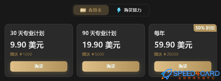 Tensor.Art AI代购代付订阅AI [人工代购]套餐- Speed4Card专业充值平台