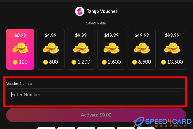 Tango直播币充值 Tango Coins代充 -Speed4Card专业充值平台