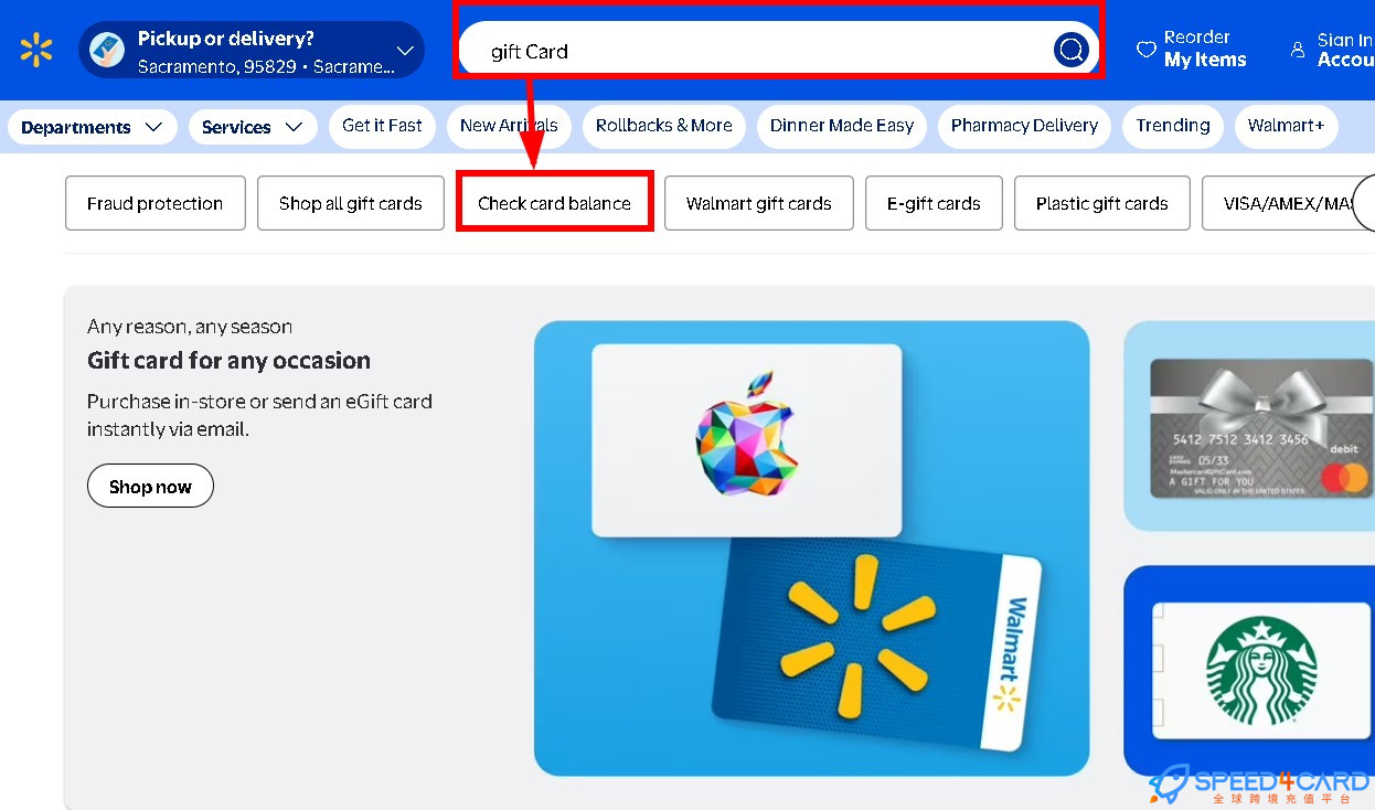 加拿大沃尔玛礼品卡 | 购物充值卡Walmart Gift Card - Speed4Card专业充值平台