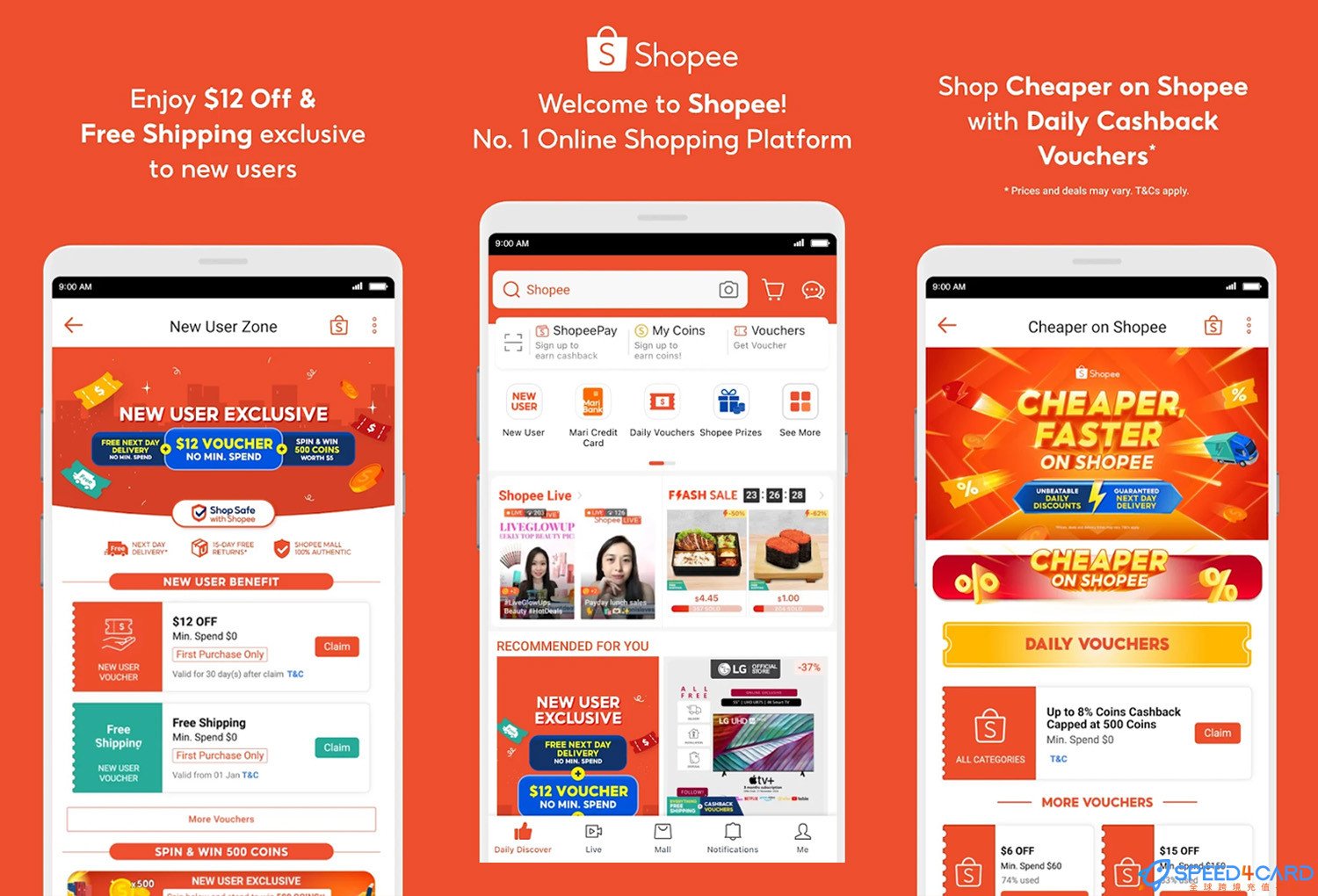 Shopee虾皮礼品卡 | Shopee虾皮购物充值卡密 - Speed4Card专业充值平台