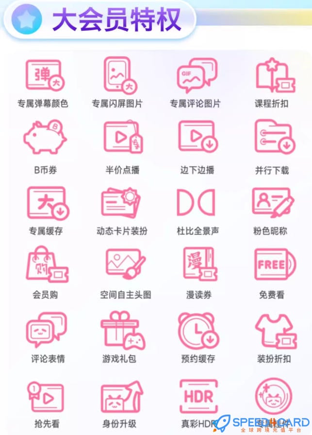 B站哔哩哔哩bilibili超级大会员代充值 - Speed4Card专业充值平台