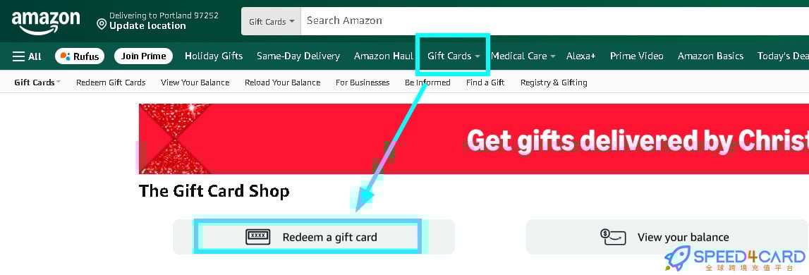 Amazon Gift Card兑换-Speed4Card全球跨境充值平台