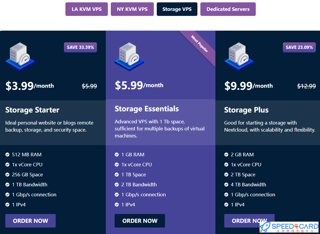 海外网站DediRock代购代付订阅套餐- Speed4Card专业充值平台