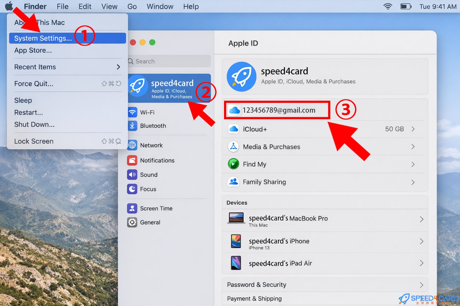 苹果ID在哪里看？教你快速查看Apple ID账号 通过Mac查看Apple ID--Speed4Card专业充值平台