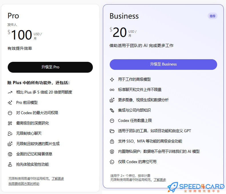 ChatGPT怎么充值会员Upgrade Plan - Speed4Card.com专业充值平台