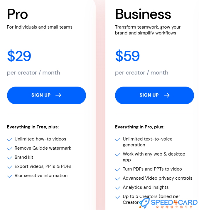 Guidde代购代付订阅AI套餐- Speed4Card专业充值平台
