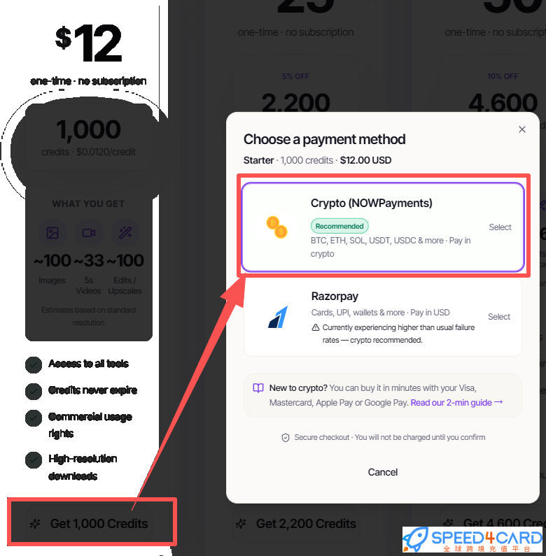 Pixel Bunny AI代购代付订阅选择套餐支付- Speed4Card专业充值平台