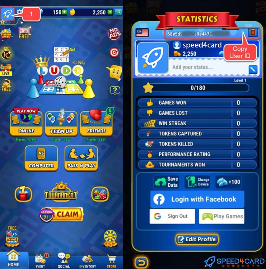 卢多王Ludo King国际服手游代充值查找卢多王Ludo King ID - Speed4Card专业充值平台