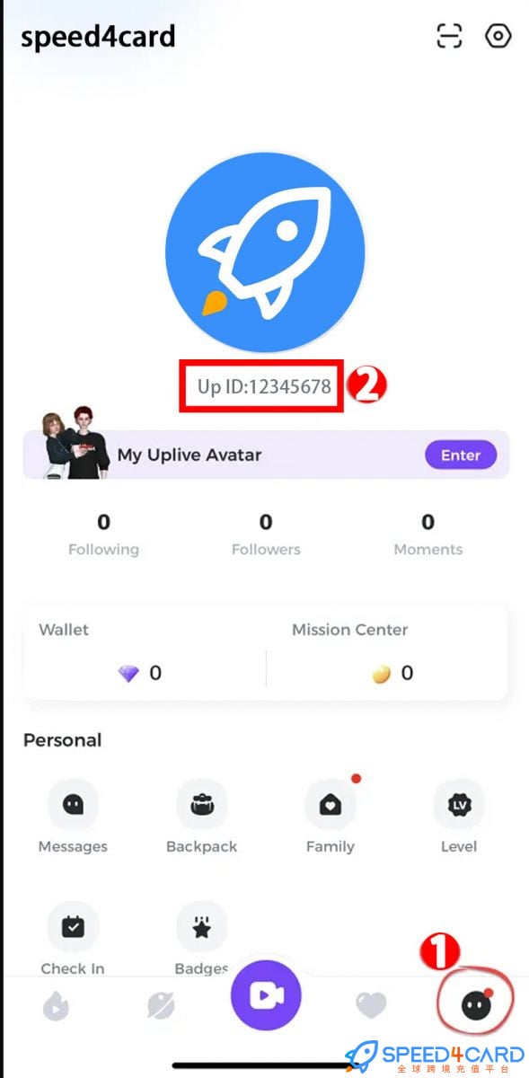 Spark Live代充值金币查看UP ID - Speed4Card专业充值平台