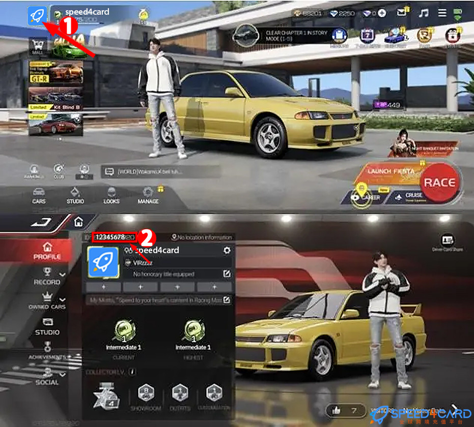 东南亚服巅峰极速Racing Master国际服手游代充值查找东南亚服巅峰极速Racing Master ID - Speed4Card专业充值平台